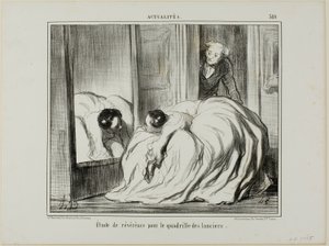 Tanulmány a tiszteletadásról a Lándzsások Quadrille-je számára, 380. lemez az Actualités-ból alkotó: Honoré Victorin Daumier