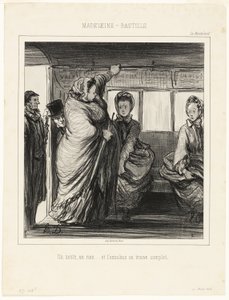 A Madeleine-Bastille buszvonal. Egy apróság, egy semmi... és a busz tele van. alkotó: Honoré Victorin Daumier