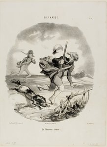 Az üldözött vadász, 4. lemez a La Chasse-ból alkotó: Honoré Victorin Daumier
