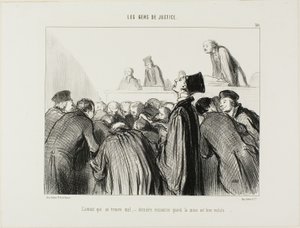 Az ügyvéd megbetegszik, ez az utolsó mentsvár, amikor az ügye is kezd betegnek tűnni, 30. tábla a Les Gens De Justice-ból alkotó: Honoré Victorin Daumier