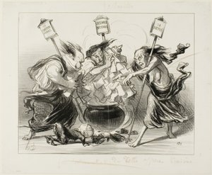 Túl sok szakács elrontja a levest, 129. tányér az Actualitésből alkotó: Honoré Victorin Daumier