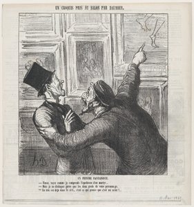 Egy fantasztikus festő, „Vázlat a Szalonból” című műből, megjelent a Le Charivari-ban, 1865. május 11. alkotó: Honoré Daumier
