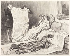 Előfizetők megkapják újságjukat... alkotó: Honoré Daumier