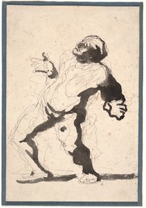 Színész (toll és tinta, és papírra mosás) alkotó: Honoré Daumier