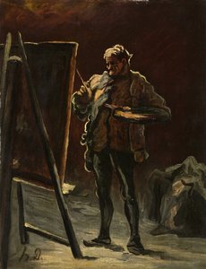 Egy művész, 1870-75 körül (olaj, vászon, panelen) alkotó: Honoré Daumier