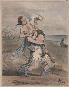 Ókori történelem, sz. 13: Helen elrablása (Ókori történelem, 13. sz.: Helén elrablása) alkotó: Honoré Daumier