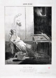 Honore Daumier (1808-1879) Charivari alkotásai 1842-ből származnak: Serie HISTORIE ANCIE Les Nuits de Penelope „” Hiányzó, imádnivaló profiljából örökké édes szemeivel csillagként ragyogott. Ő alkotó: Honoré Daumier