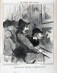 Honore Daumier (1808-1879) alkotásai. A Charivari 1852-ből származik: Serie LE PUBLIC DU SALON – „A művészek egy rivális festményét vizsgálják”” MUSEE DES BEAUX ARTS – PALAIS LONGCHAMP, MARSEILLE alkotó: Honoré Daumier