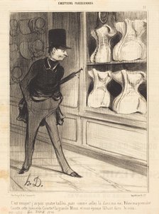 Ez egyedülálló! Négy méretet vettem... alkotó: Honoré Daumier