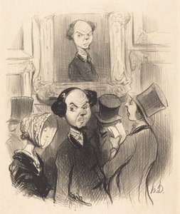Elragadtatva, hogy kiállítva látja magát... alkotó: Honoré Daumier