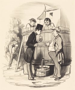 Mit szóltok ehhez a kis borhoz... alkotó: Honoré Daumier