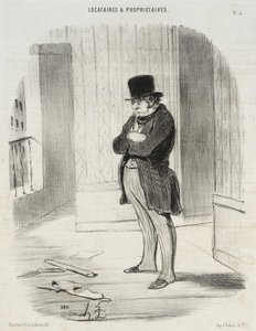 Elköltözött!... és hogy kifizesse nekem a három részletet... itt hagy nekem... alkotó: Honoré Daumier