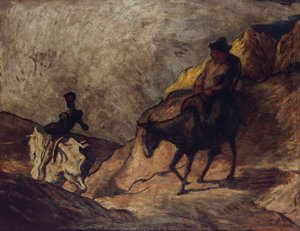Don Quijote és Sancho Pansa alkotó: Honoré Daumier