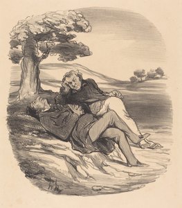 Egy nyugdíjas vasbolt édes kikapcsolódása... alkotó: Honoré Daumier