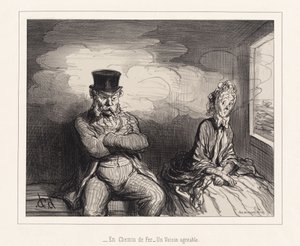 A vasúton... egy kellemes szomszéd alkotó: Honoré Daumier