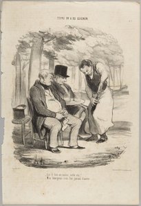 Legalább jó a boruk!... A Le Charivari Mikor az embert balszerencse éri című sorozatának 7. száma alkotó: Honoré Daumier