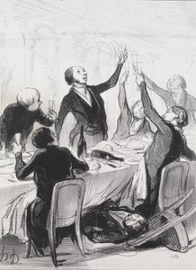 43. Toast...a mértékletességi társaságnak alkotó: Honoré Daumier