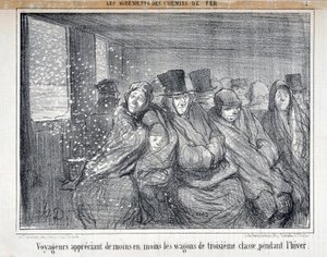 Illusztráció a "Les Agrements des Chemin de fer" sorozathoz alkotó: Honoré Daumier
