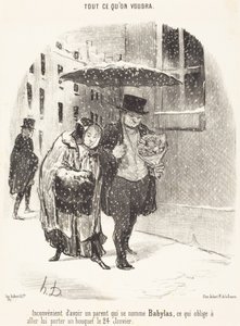 Annak hátránya, ha az embernek Babylas nevű rokona van... alkotó: Honoré Daumier