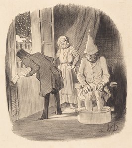 A költözés kellemetlensége... alkotó: Honoré Daumier