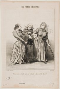A férjek elleni felkelést az élet első és legszentebb kötelességének nyilvánítják! alkotó: Honoré Daumier