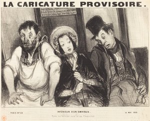 Egy omnibusz belseje alkotó: Honoré Daumier
