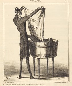 Akármennyit is mosom, a régi szín… alkotó: Honoré Daumier