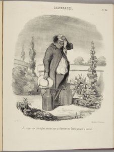 Azt hittem, vidámabb dolog a kánikulában öntözni a virágait!... alkotó: Honoré Daumier