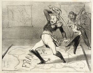 Nikolaj császár dolgozik a dolgozószobájában alkotó: Honoré Daumier