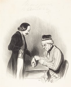 Egy váltó leszámítolása alkotó: Honoré Daumier