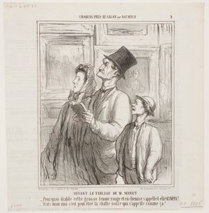 Manet festményét nézve alkotó: Honoré Daumier
