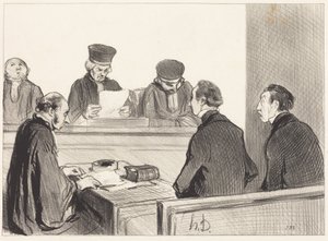 A Bíróság, miután lezárta a tanácskozást... alkotó: Honoré Daumier