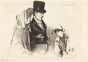 Az anya - Ugye aranyos, ahogy az árpacukrát eszi!... alkotó: Honoré Daumier