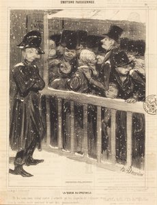 Sorban állás az előadáson alkotó: Honoré Daumier