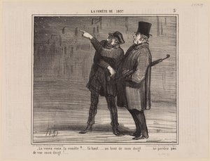 Látják, az üstököst? (Az 1857-es üstökös, 5. lap) alkotó: Honoré Daumier