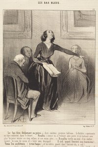 A Bas-bleu előadja a darabját alkotó: Honoré Daumier