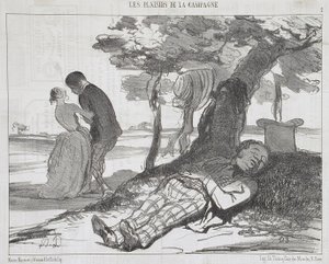 Elszenderedő férj alkotó: Honoré Daumier