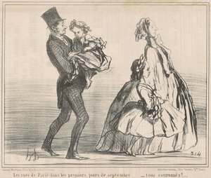 Párizs utcáin szeptember első napjaiban... alkotó: Honoré Daumier