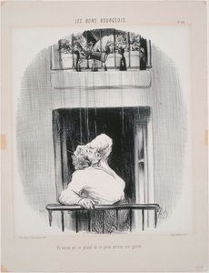 Les Bons Bourgeois: Egy szomszéd, aki panaszkodik az öntözésre alkotó: Honoré Daumier