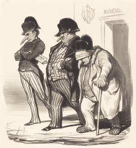 A napóleoni újságok távoznak a Nemzetgyűlésből... alkotó: Honoré Daumier