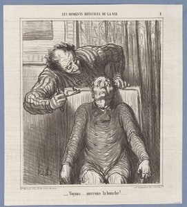 Na lássuk… nyisd ki a szádat! alkotó: Honoré Daumier