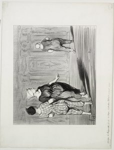 A fürdőzők, 15. tábla: Megint ő, szép divat, Madame Coquardeau! alkotó: Honoré Daumier