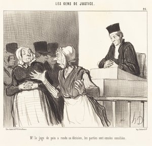 A békebíró úr meghozta döntését... alkotó: Honoré Daumier