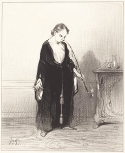 Ó, élvezem az ópiumot, amelyet elragadsz tőlem! alkotó: Honoré Daumier