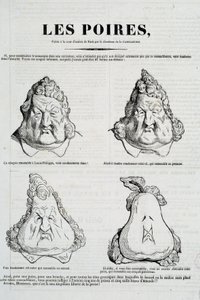Körte: Louis Philippe körte arcának metamorfózisát ábrázoló karikatúra. Honore Daumier (1808-1879) rajza Charles Philippon (1806-1862) eredeti rajza alapján: "" La Caricature"", 1832. január Párizs, Musee Carnavalet alkotó: Honoré Daumier