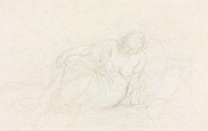 Fekvő nő a karjára támaszkodva (verso) alkotó: Honoré Daumier