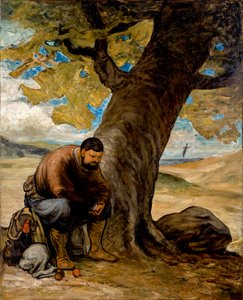 Sancho Pansa, egy fa alatt pihenve alkotó: Honoré Daumier