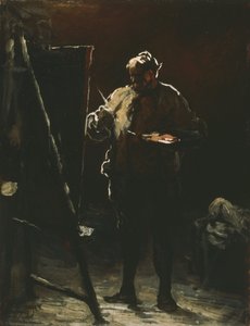 A festő a festőállványánál alkotó: Honoré Daumier
