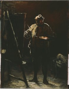 Festő a festőállványán alkotó: Honoré Daumier