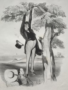 A szilvafa túl erőteljes megrázásának veszélyei (ha már felnőtt ember) alkotó: Honoré Daumier